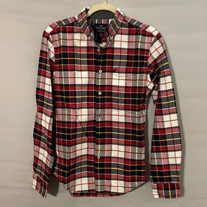 Oxford style plaid, men’s button-down shirt